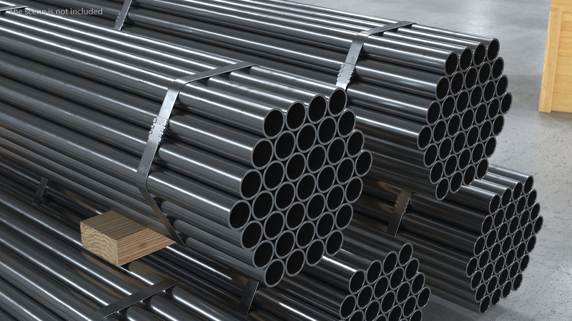 Steel Pipes Bundle 2 Meters 3D