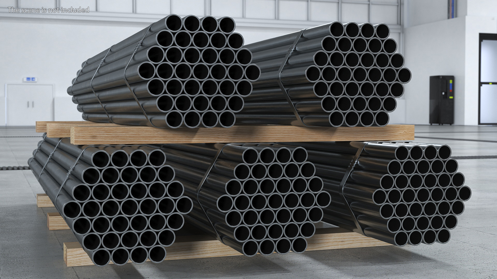 Steel Pipes Bundle 2 Meters 3D
