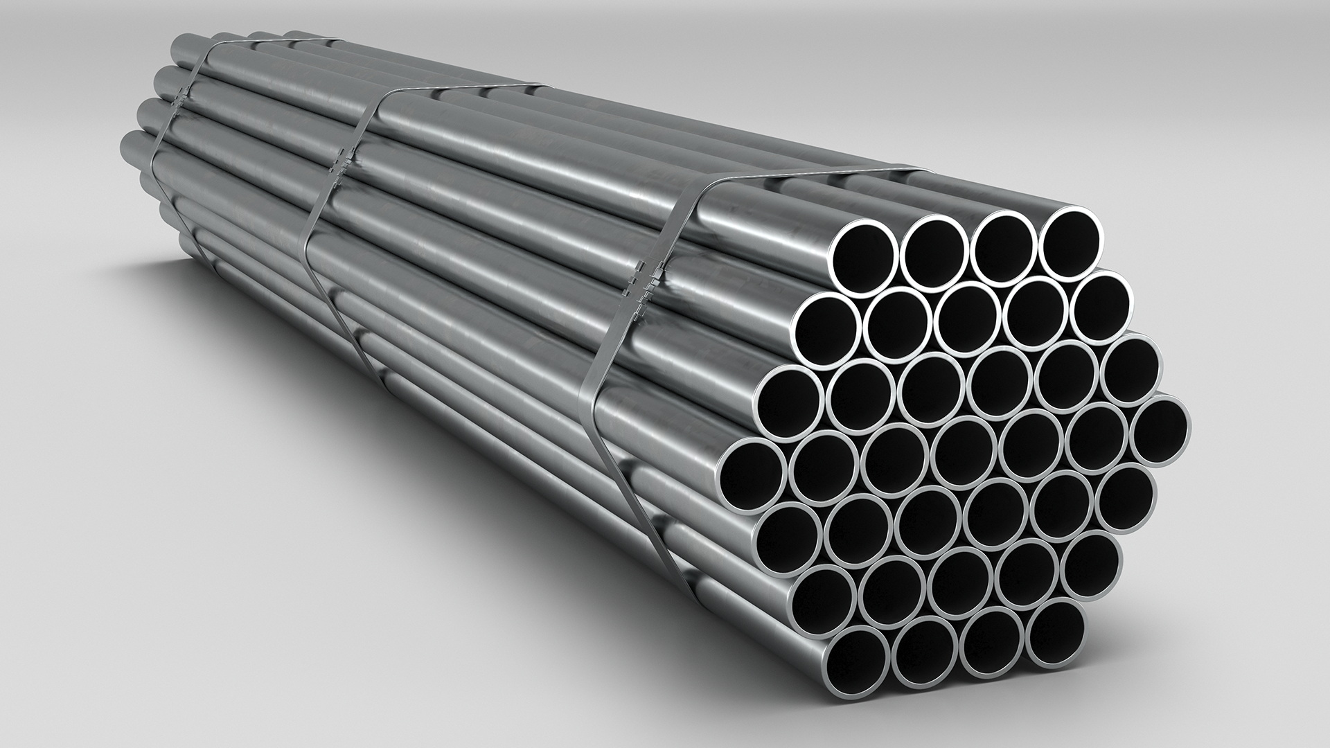 Steel Pipes Bundle 2 Meters 3D