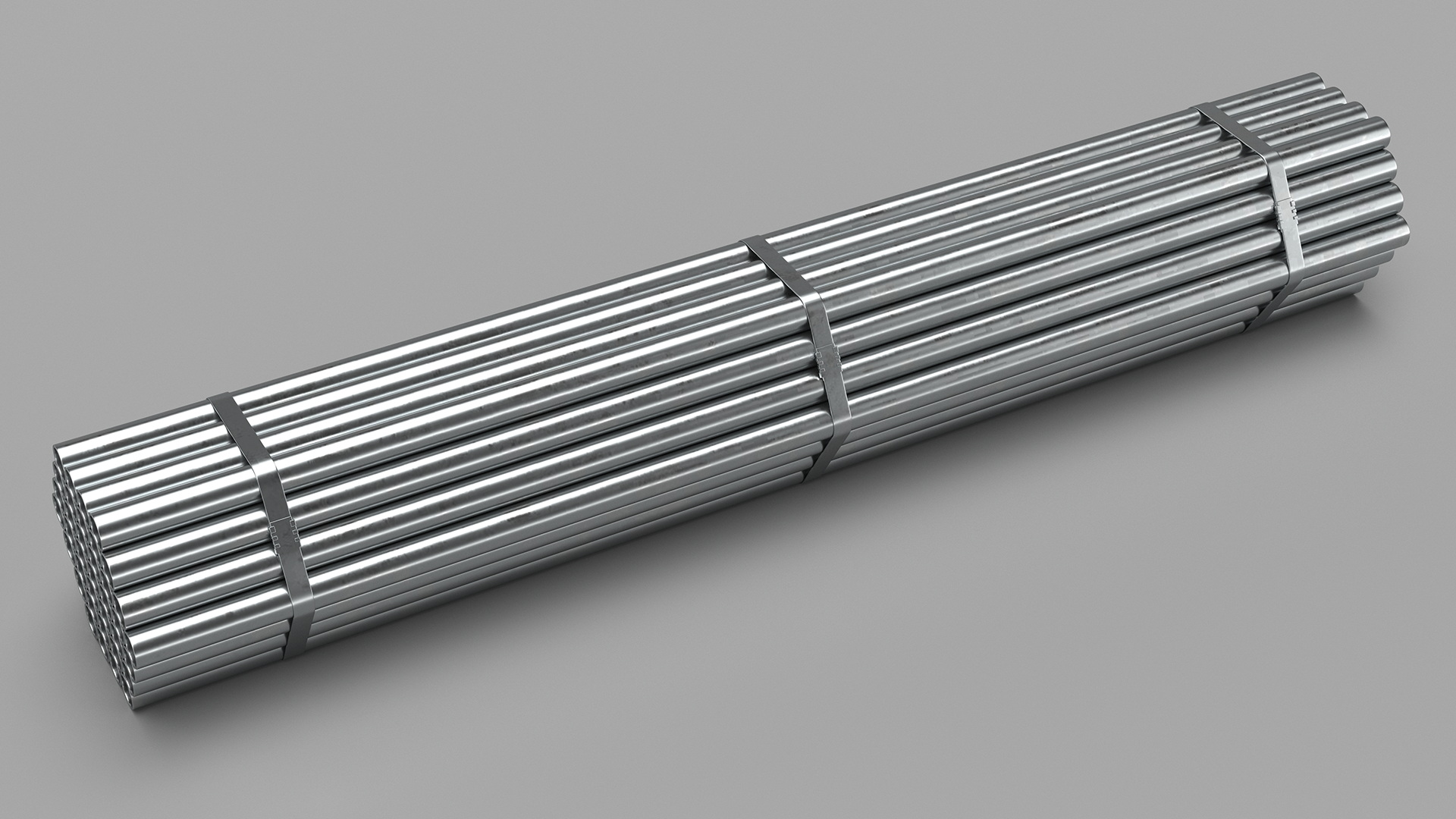 Steel Pipes Bundle 2 Meters 3D