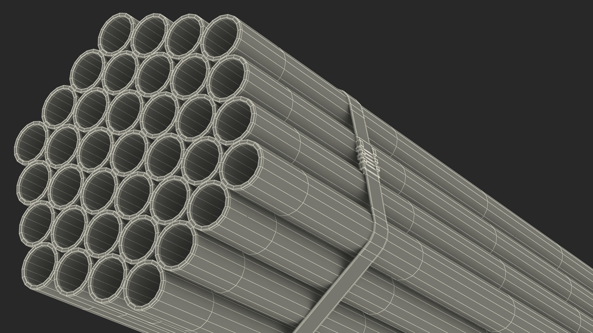 Steel Pipes Bundle 2 Meters 3D