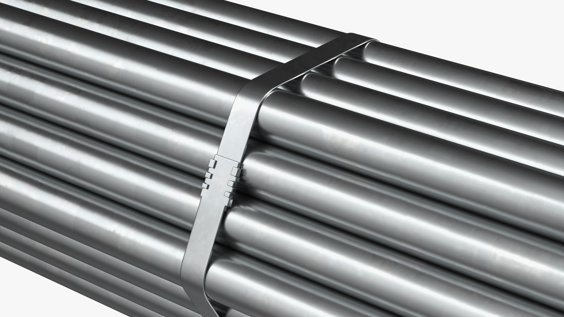 Steel Pipes Bundle 2 Meters 3D