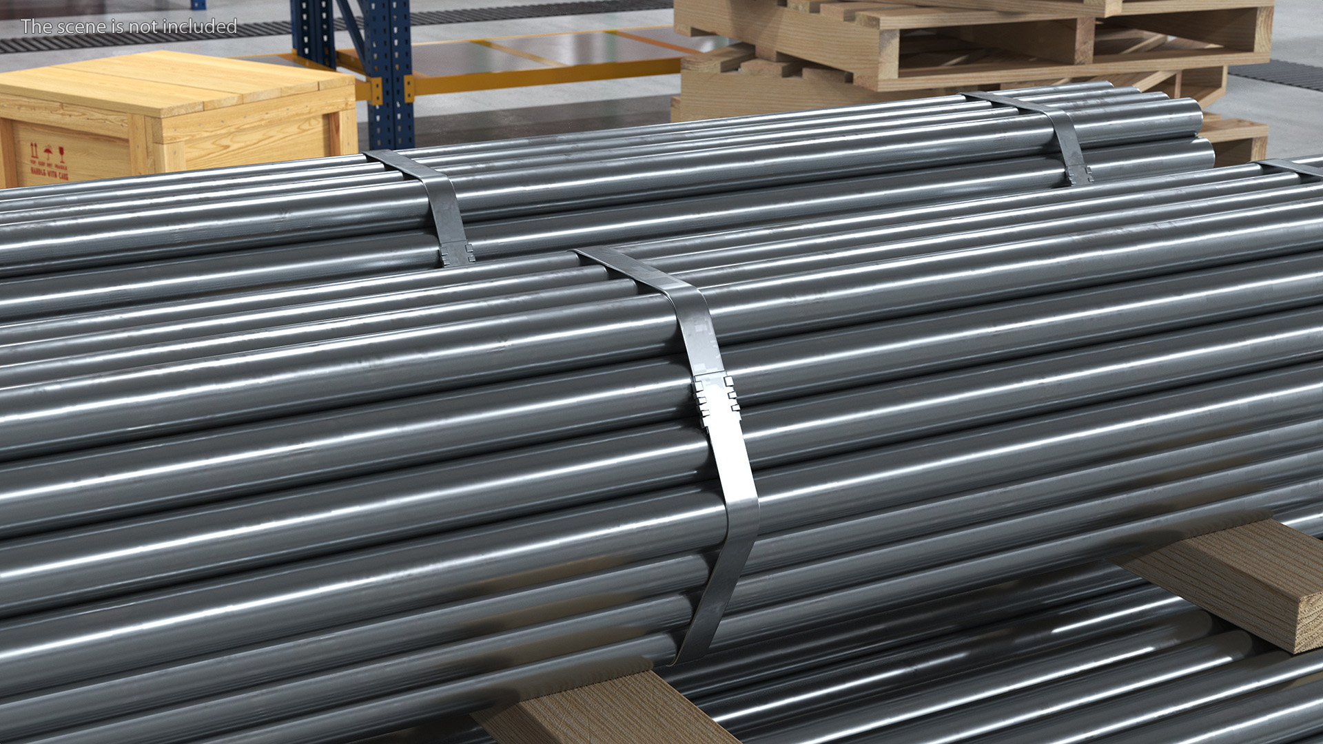 Steel Pipes Bundle 2 Meters 3D