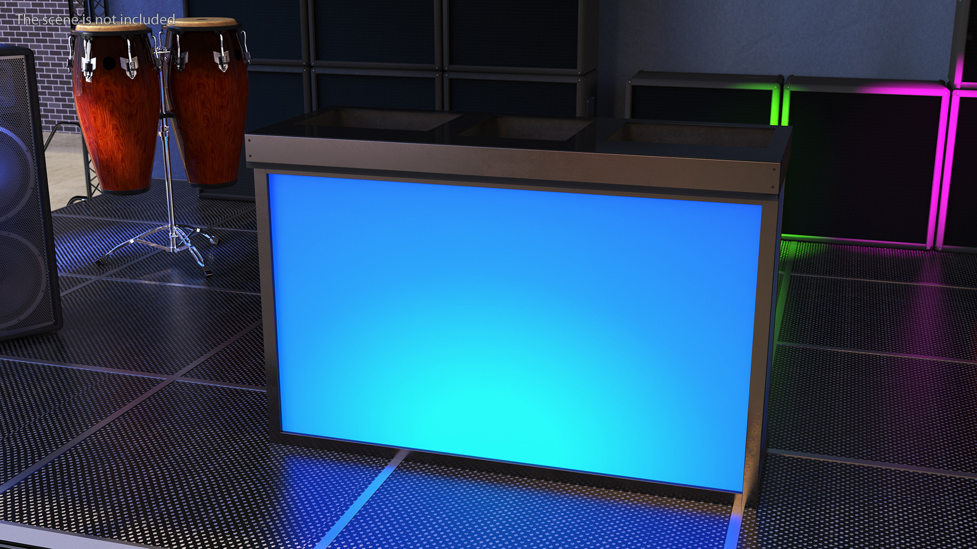 DJ Stand with Blue Lighting 3D