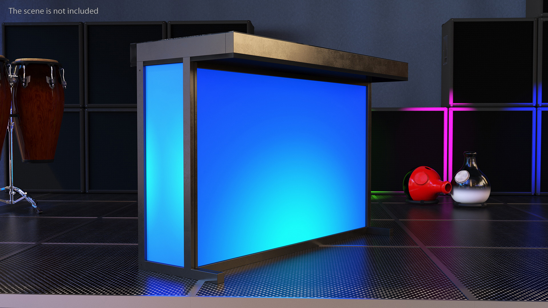 DJ Stand with Blue Lighting 3D