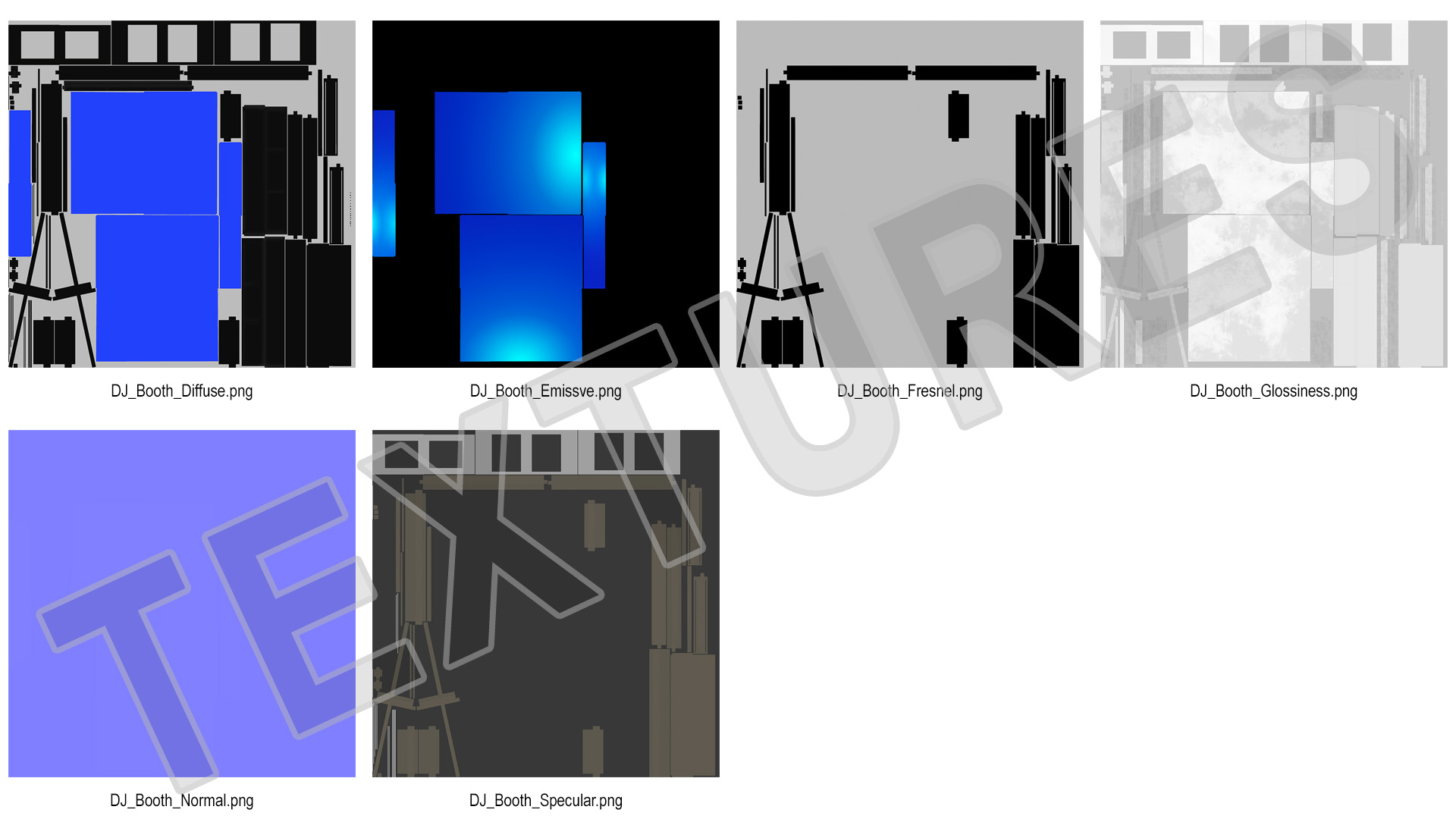 DJ Stand with Blue Lighting 3D