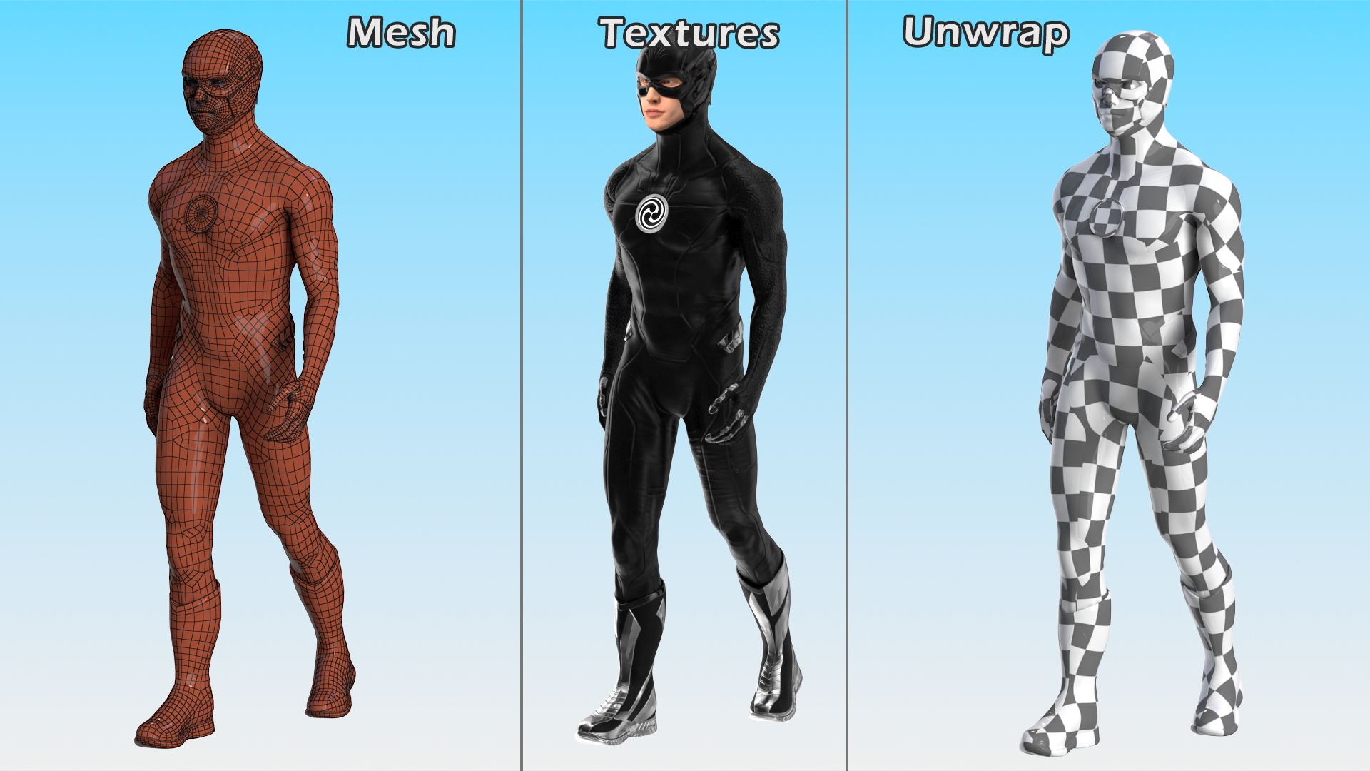 Masked Superhero Walking Pose 3D model