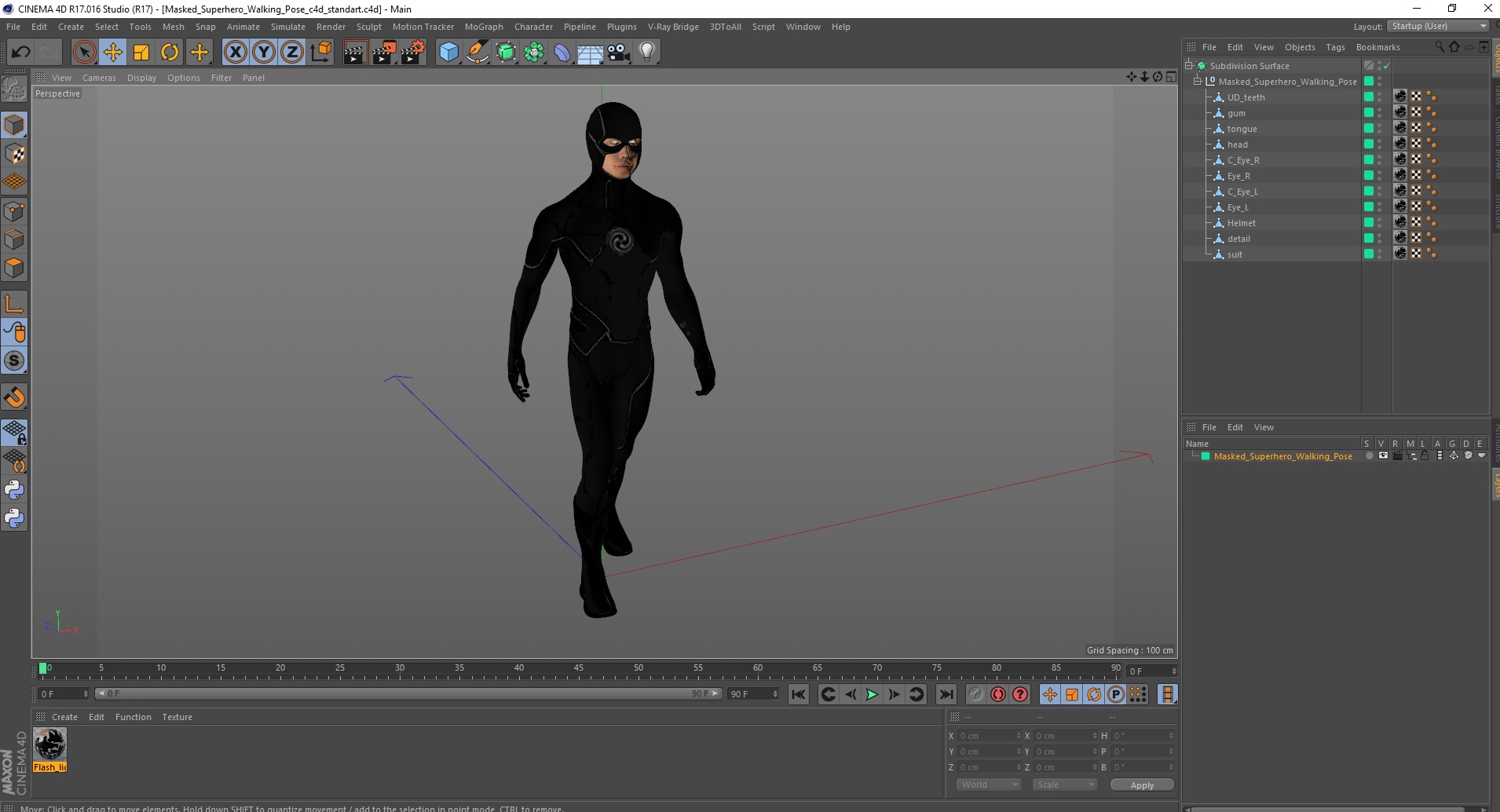 Masked Superhero Walking Pose 3D model