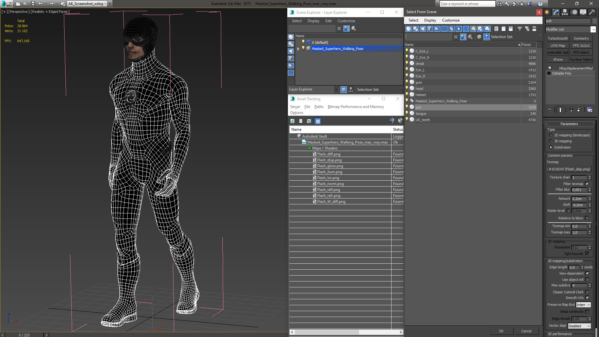 Masked Superhero Walking Pose 3D model