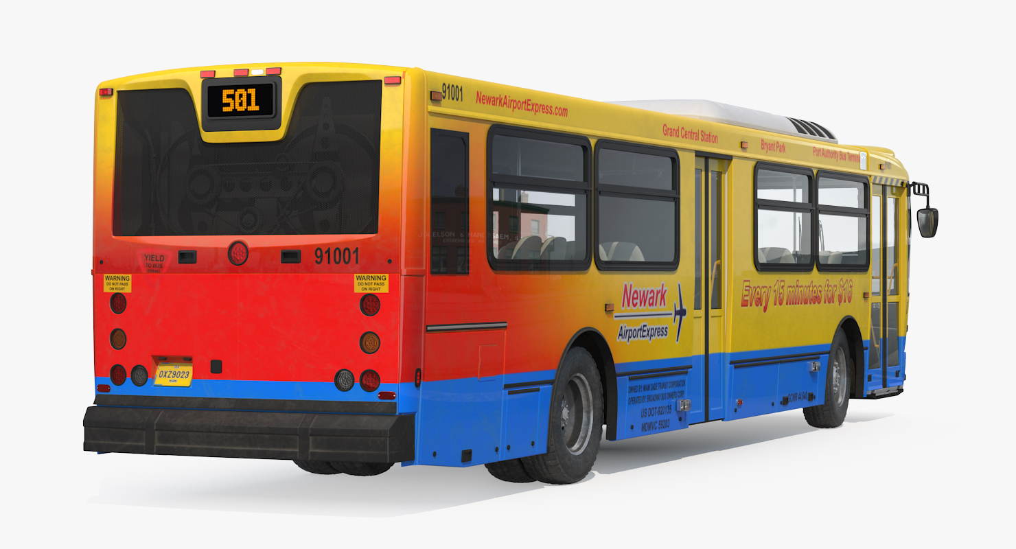 3D model Bus Nabi Model 416 NYC Airport Express Rigged