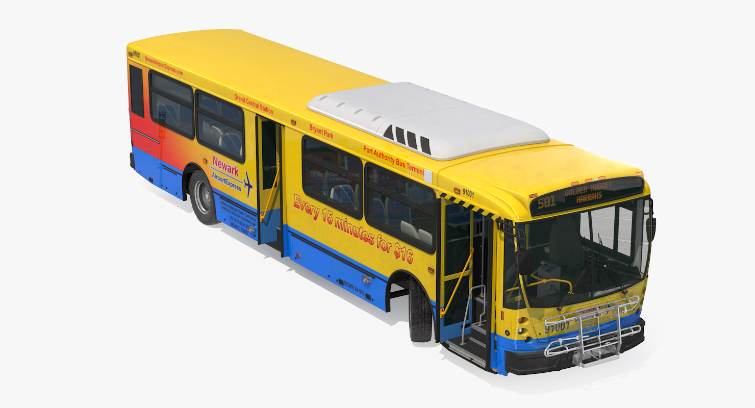 3D model Bus Nabi Model 416 NYC Airport Express Rigged