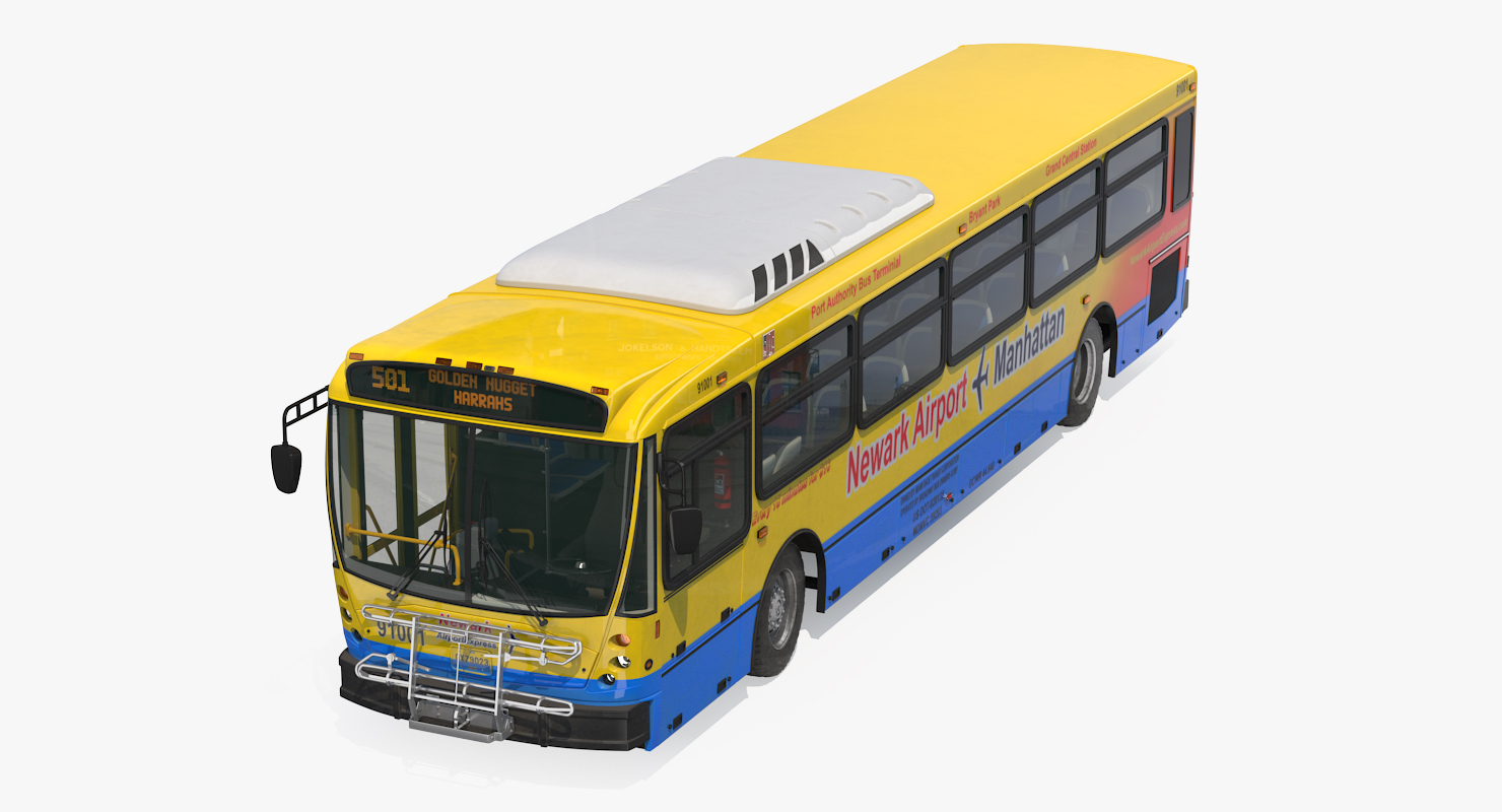 3D model Bus Nabi Model 416 NYC Airport Express Rigged