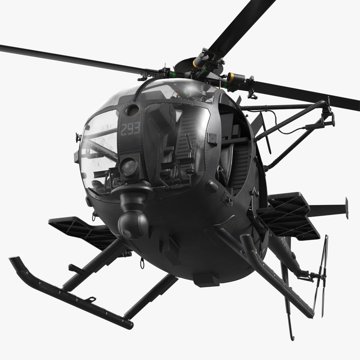 MH-6M Little Bird Troop Carrier Helicopter - Rigged