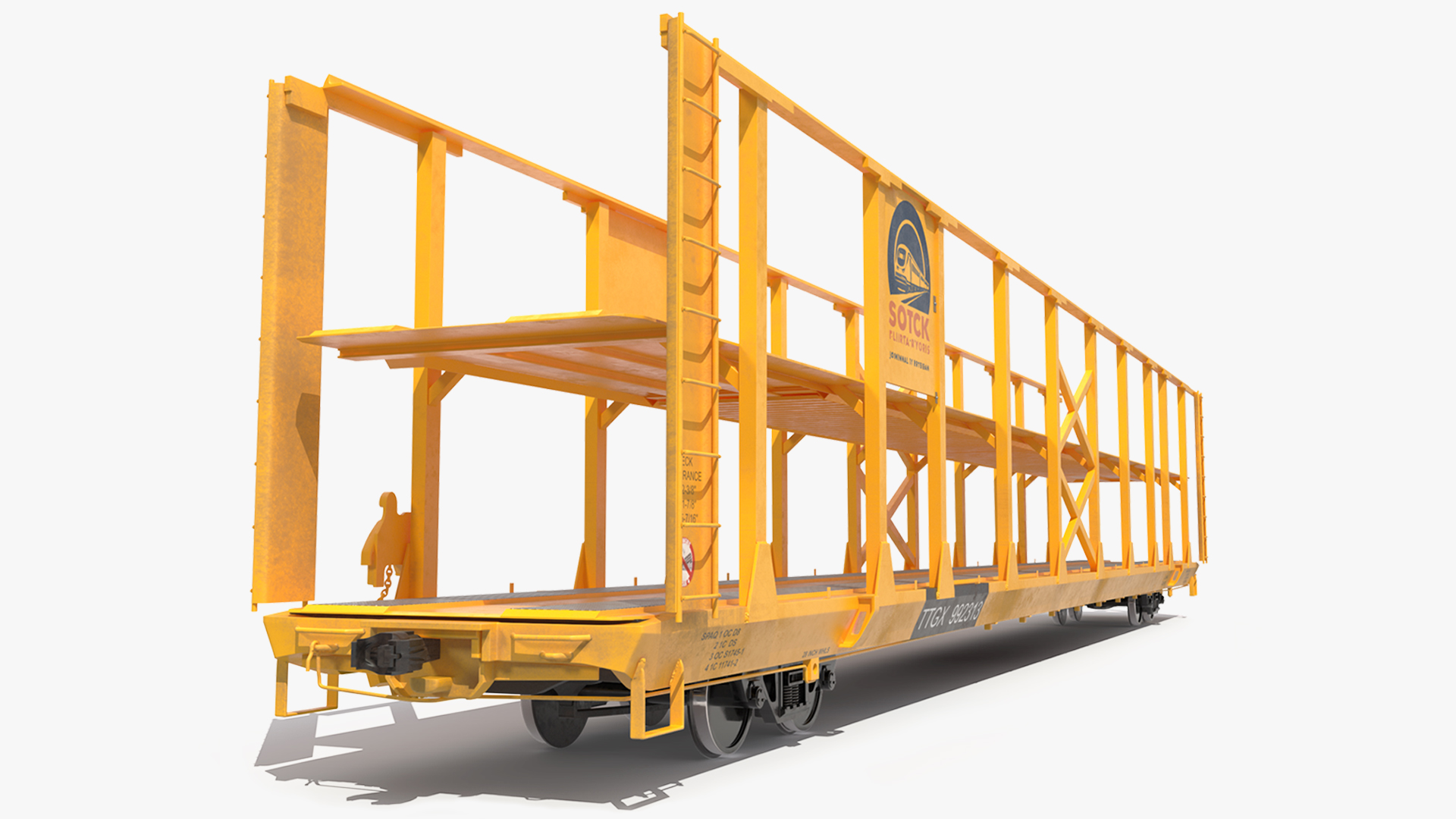 Generic Auto Rack Train Car 3D