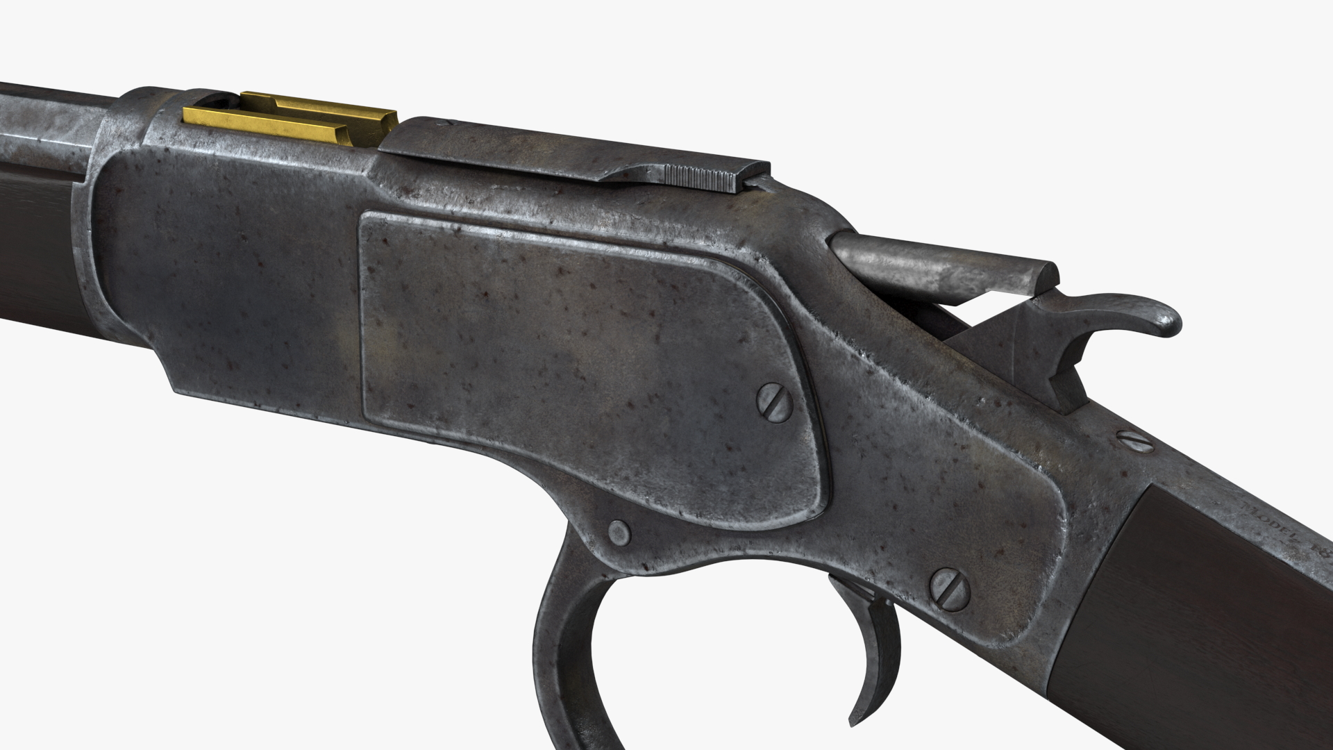Winchester Model 1873 Lever Action Rifle Rigged 3D