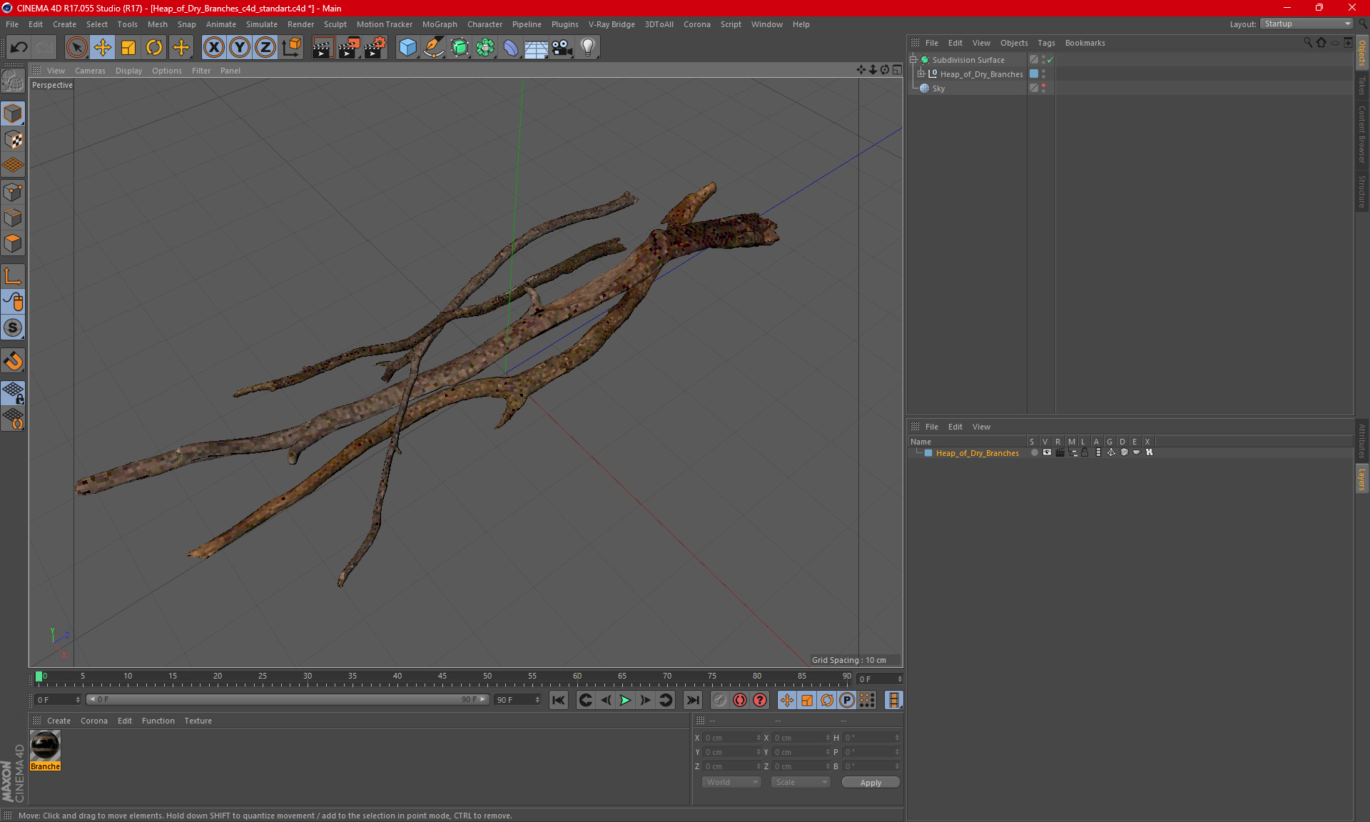 3D model Heap of Dry Branches