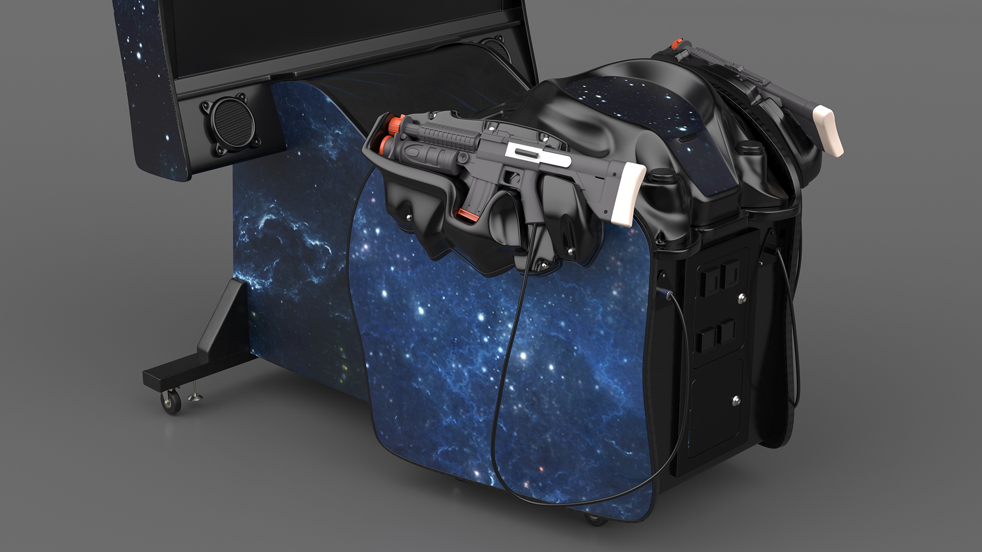 3D model Arcade Game Machine Black Off State