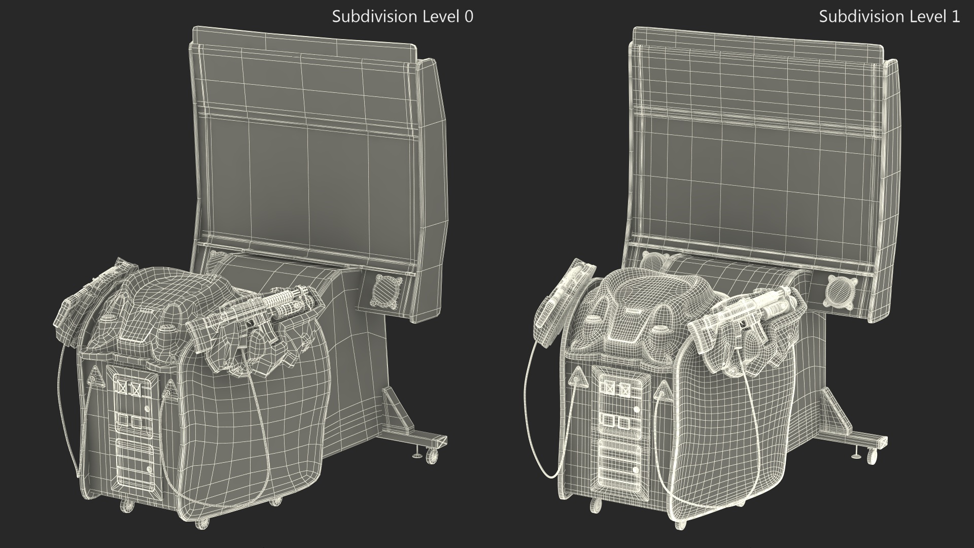 3D model Arcade Game Machine Black Off State