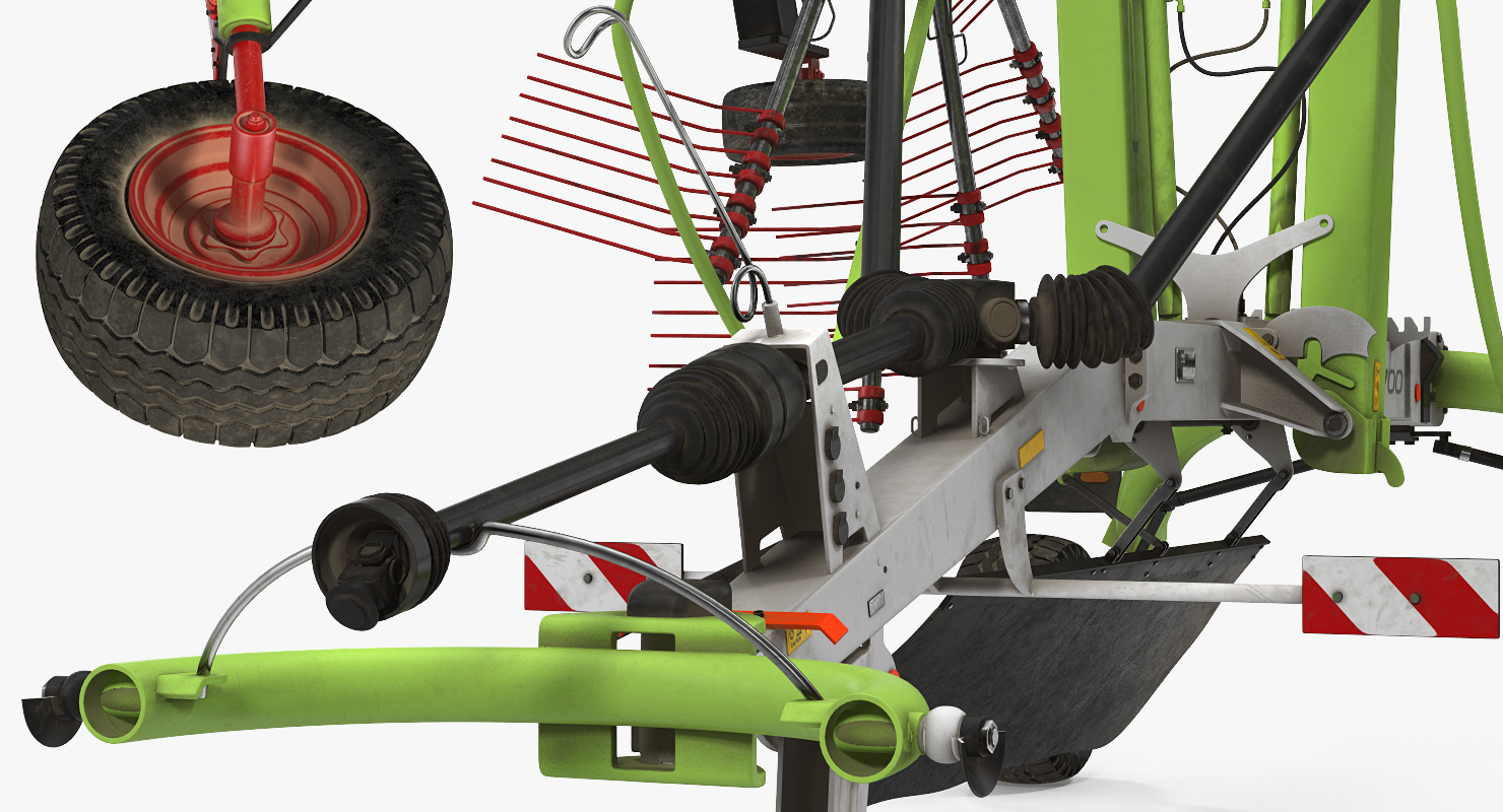 3D Used Twin Rotor Hay Rake Claas Liner 2700 Parked model
