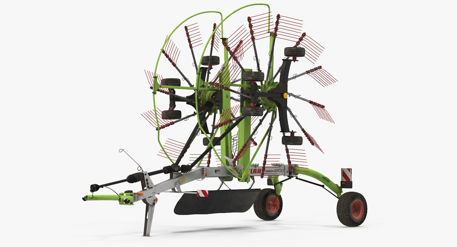 3D Used Twin Rotor Hay Rake Claas Liner 2700 Parked model