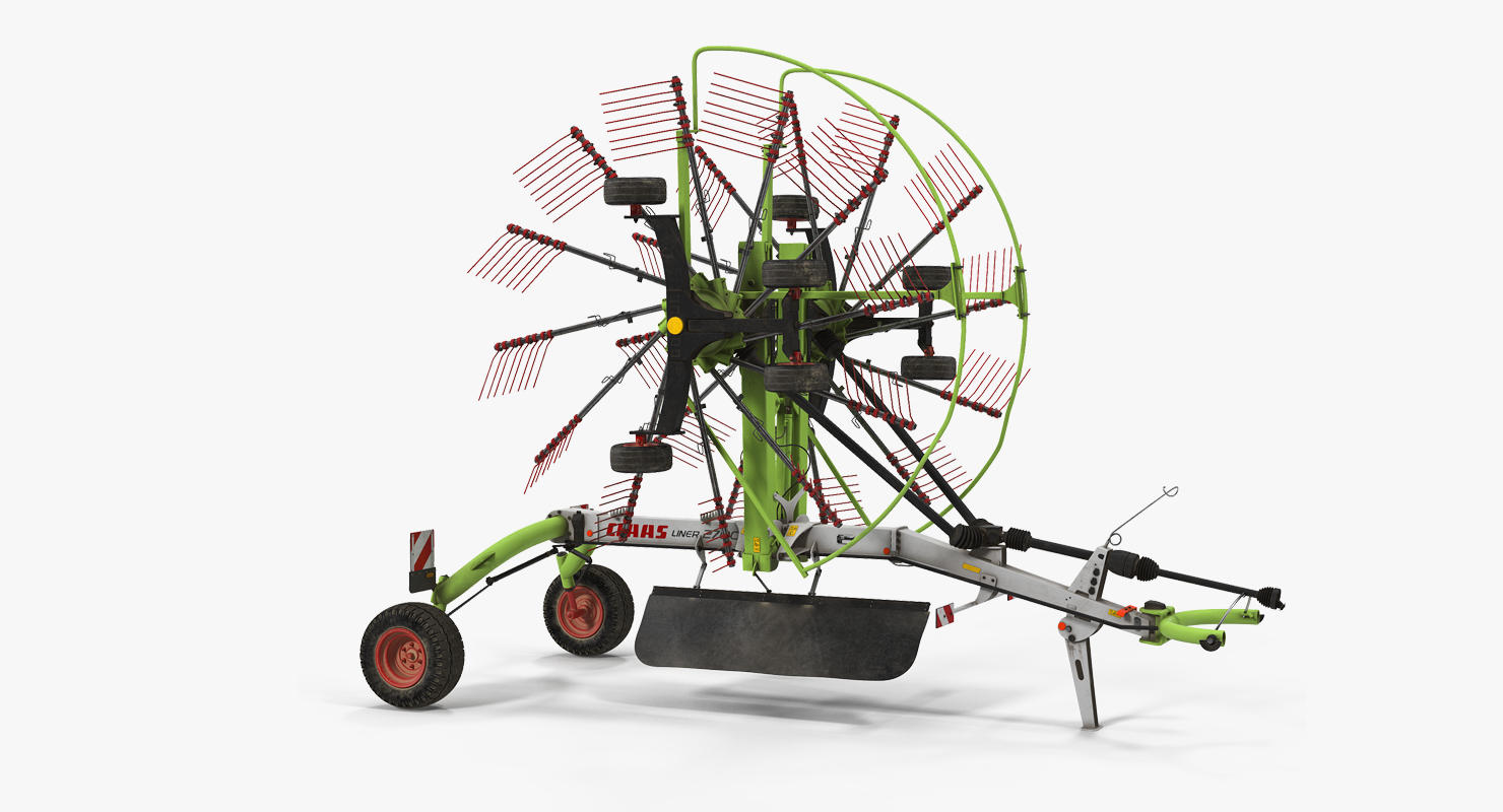 3D Used Twin Rotor Hay Rake Claas Liner 2700 Parked model