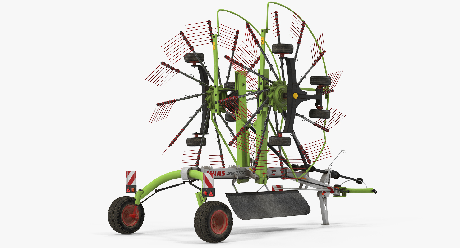 3D Used Twin Rotor Hay Rake Claas Liner 2700 Parked model