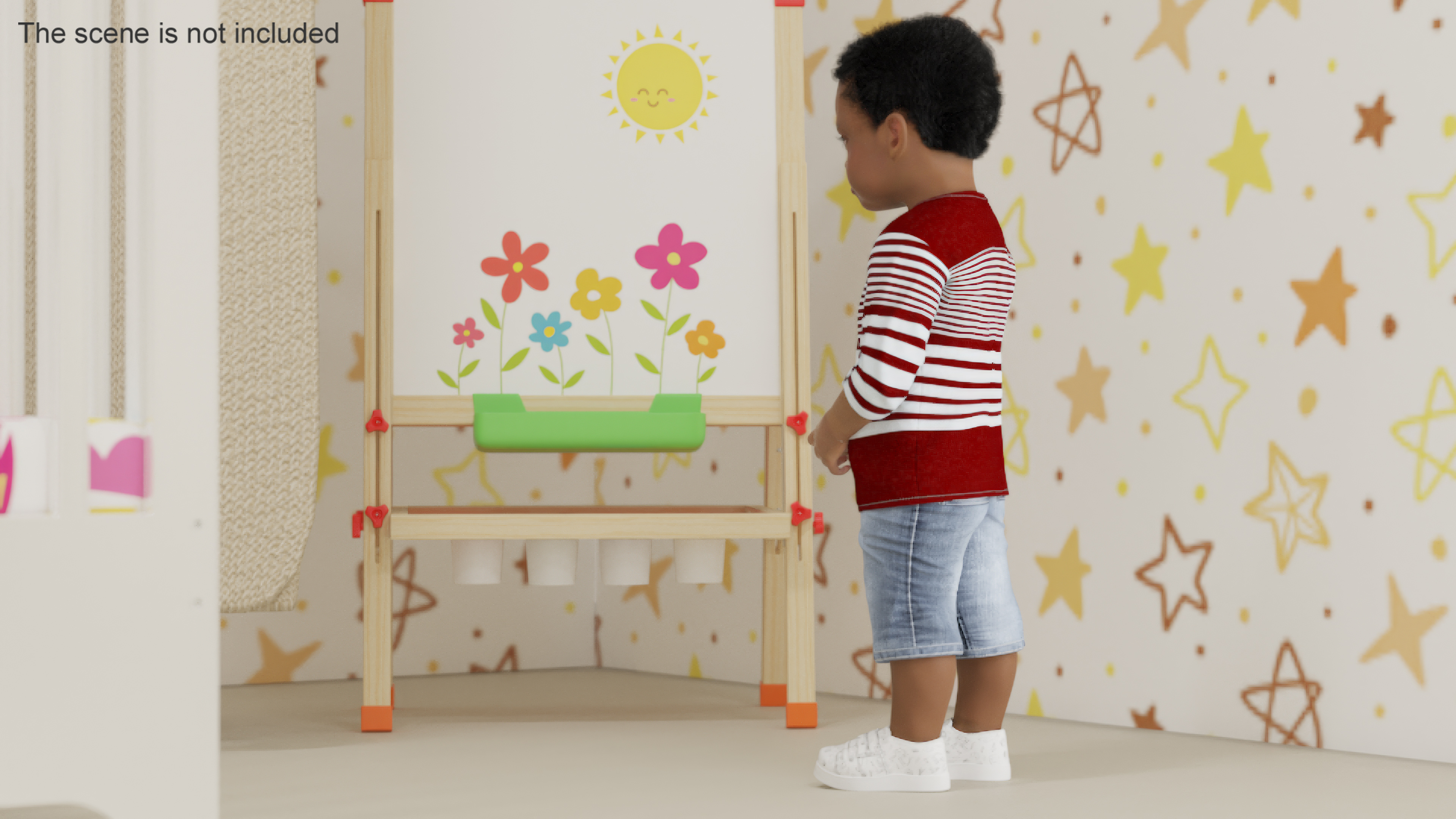 Toddler Black Boy Light Skin in Casual Outfit Standing 3D model