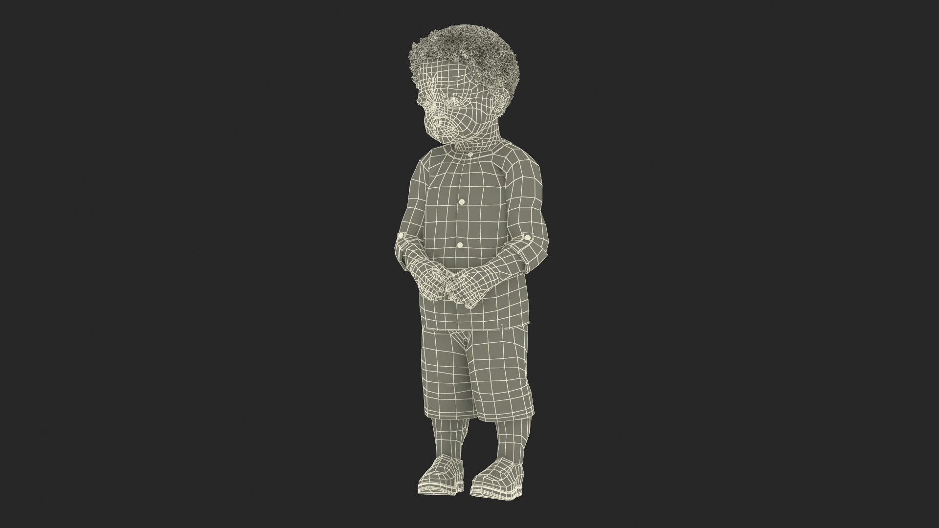 Toddler Black Boy Light Skin in Casual Outfit Standing 3D model