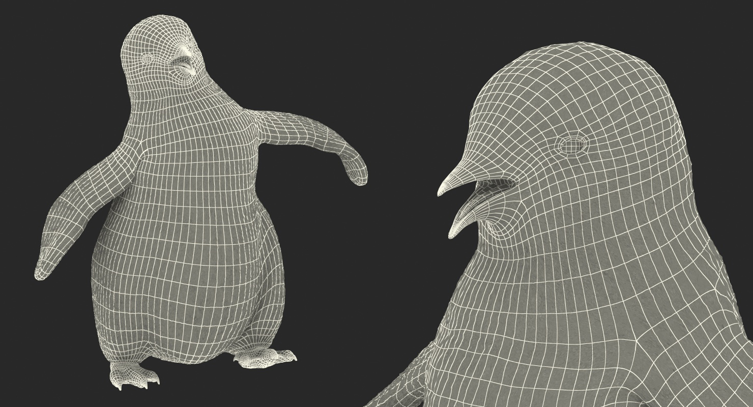 Baby Emperor Penguin Rigged 3D