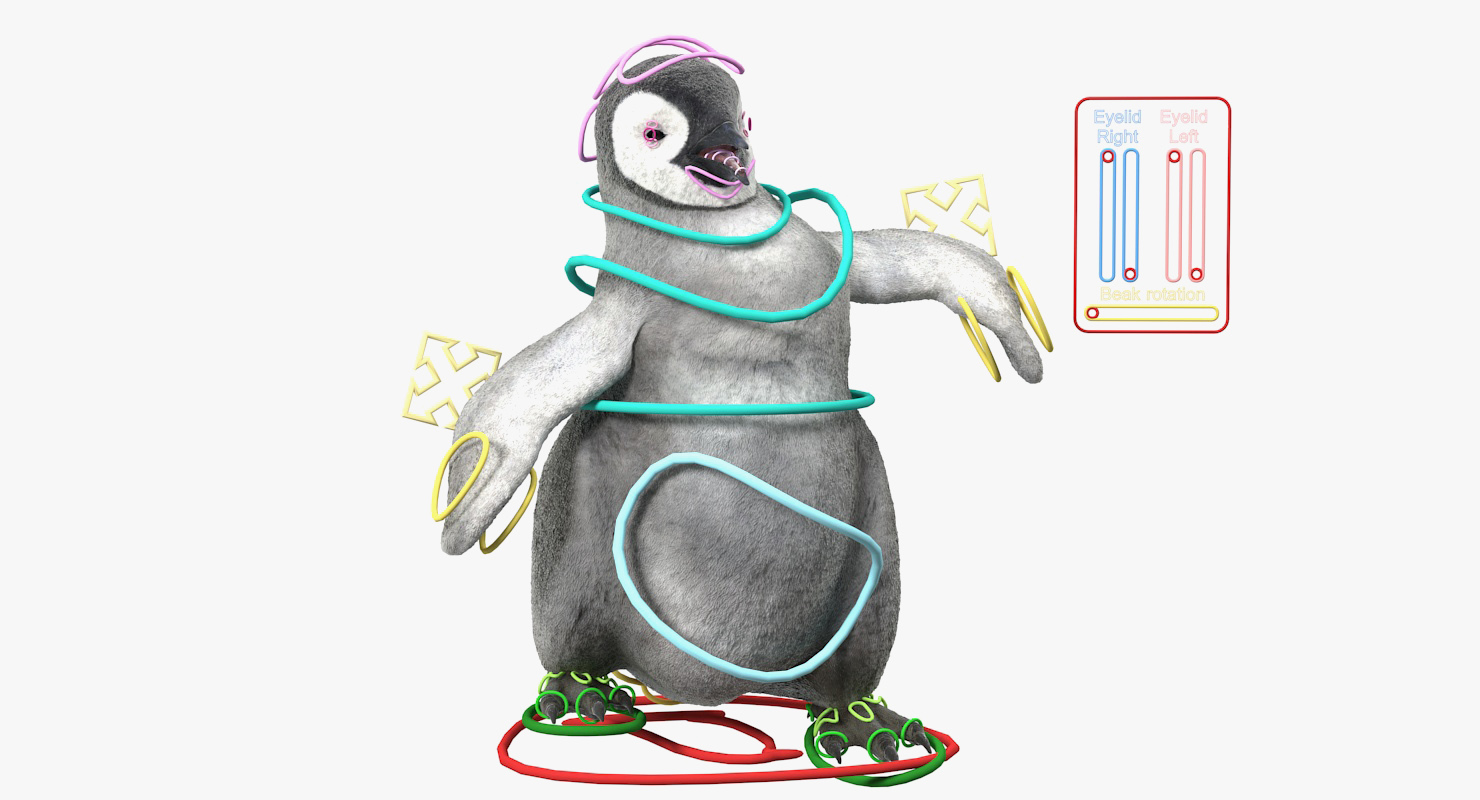 Baby Emperor Penguin Rigged 3D