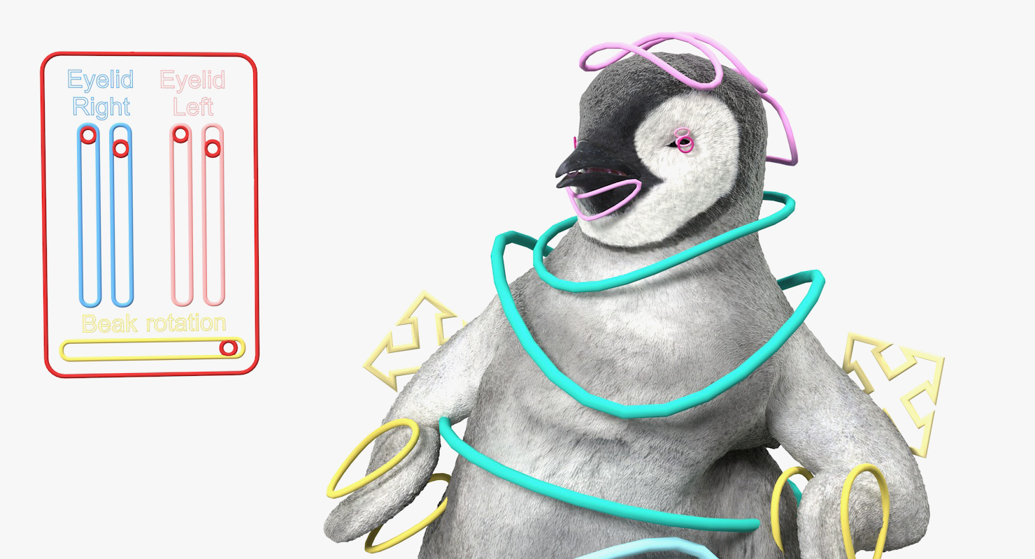 Baby Emperor Penguin Rigged 3D
