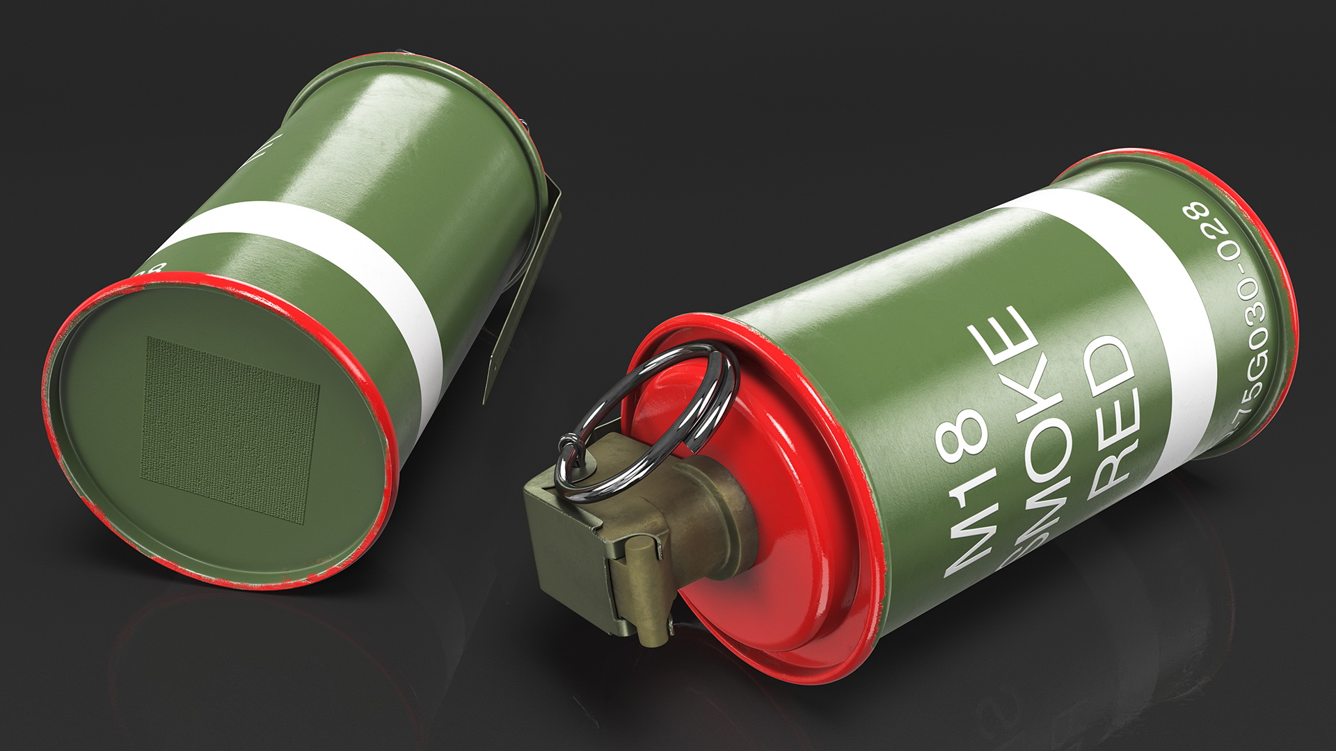 M18 Colored Smoke Grenade Red 3D model