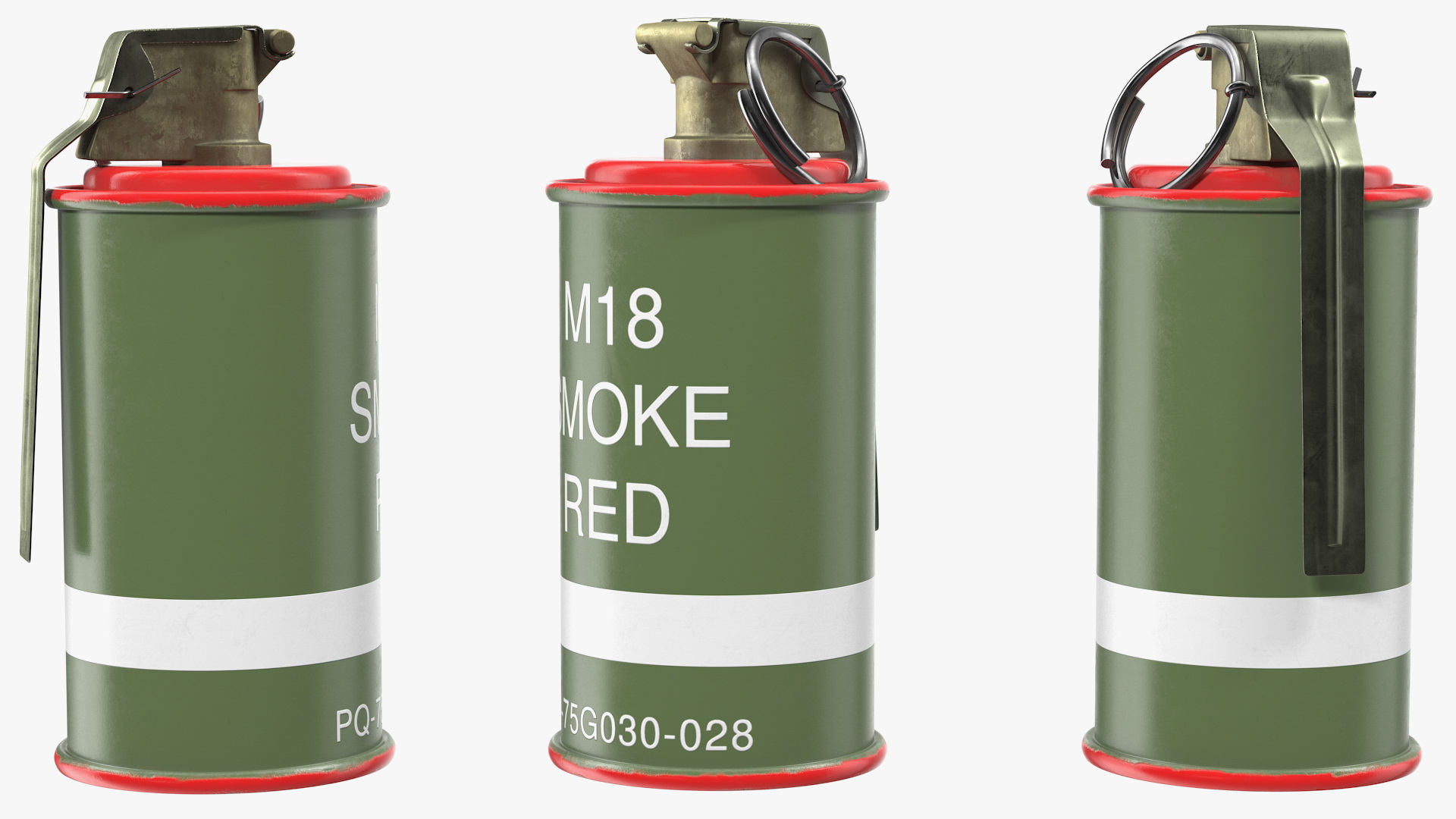 M18 Colored Smoke Grenade Red 3D model