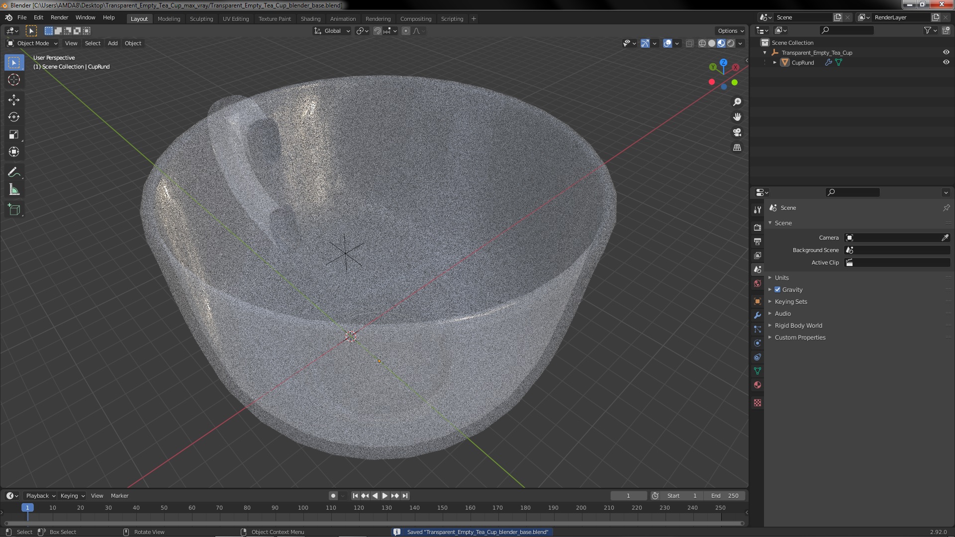 3D model Transparent Empty Tea Cup