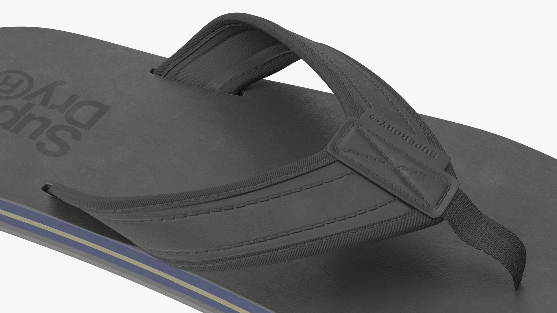 3D model Flip Flops Superdry Black