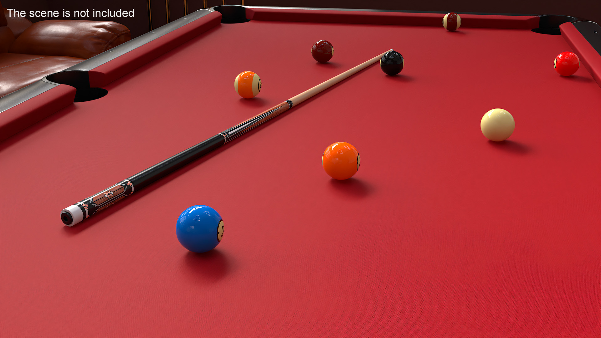 3D Public Pool Table Red