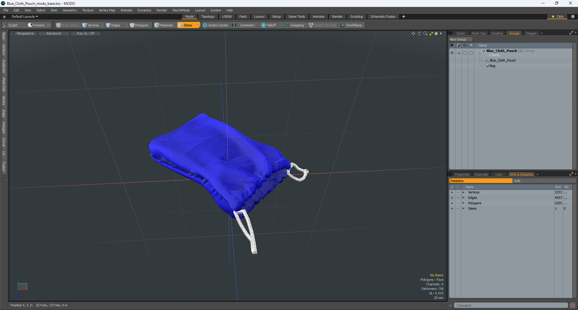 3D Blue Cloth Pouch