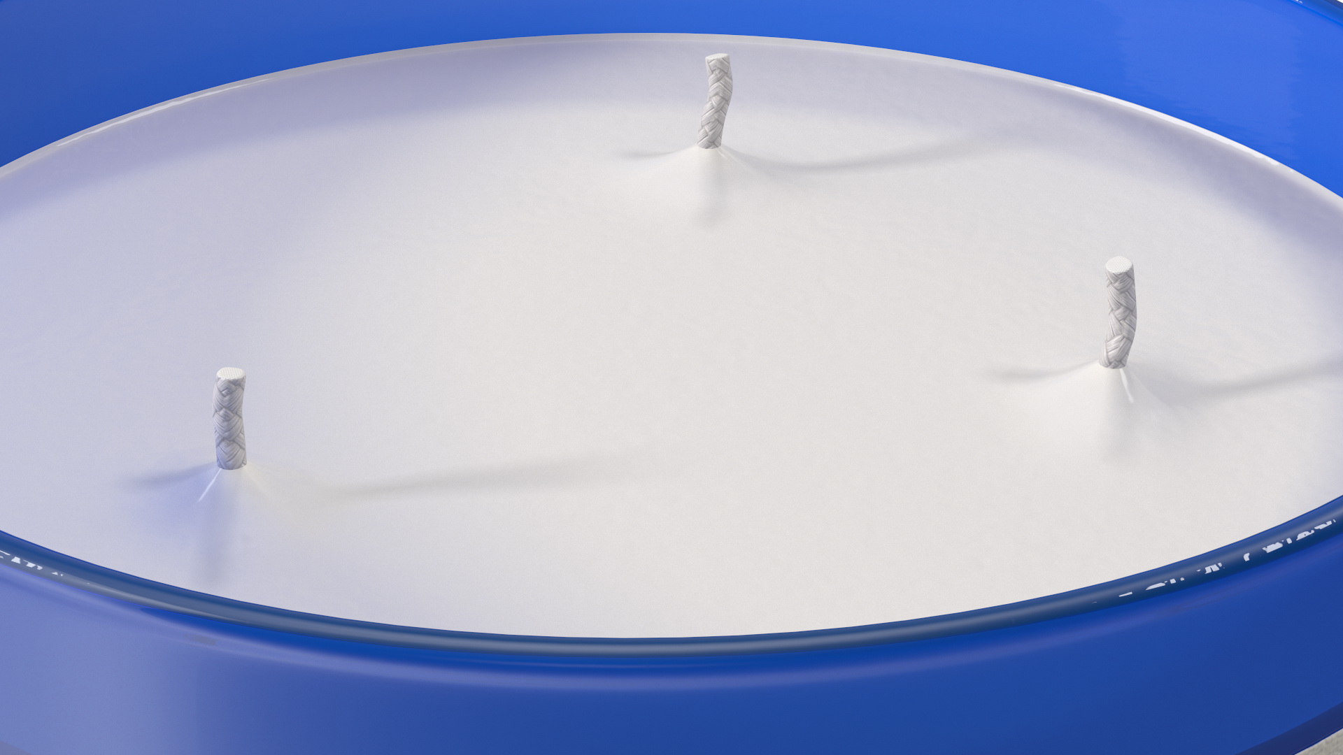Scented Candle Blue with Label and 3 Wicks 3D