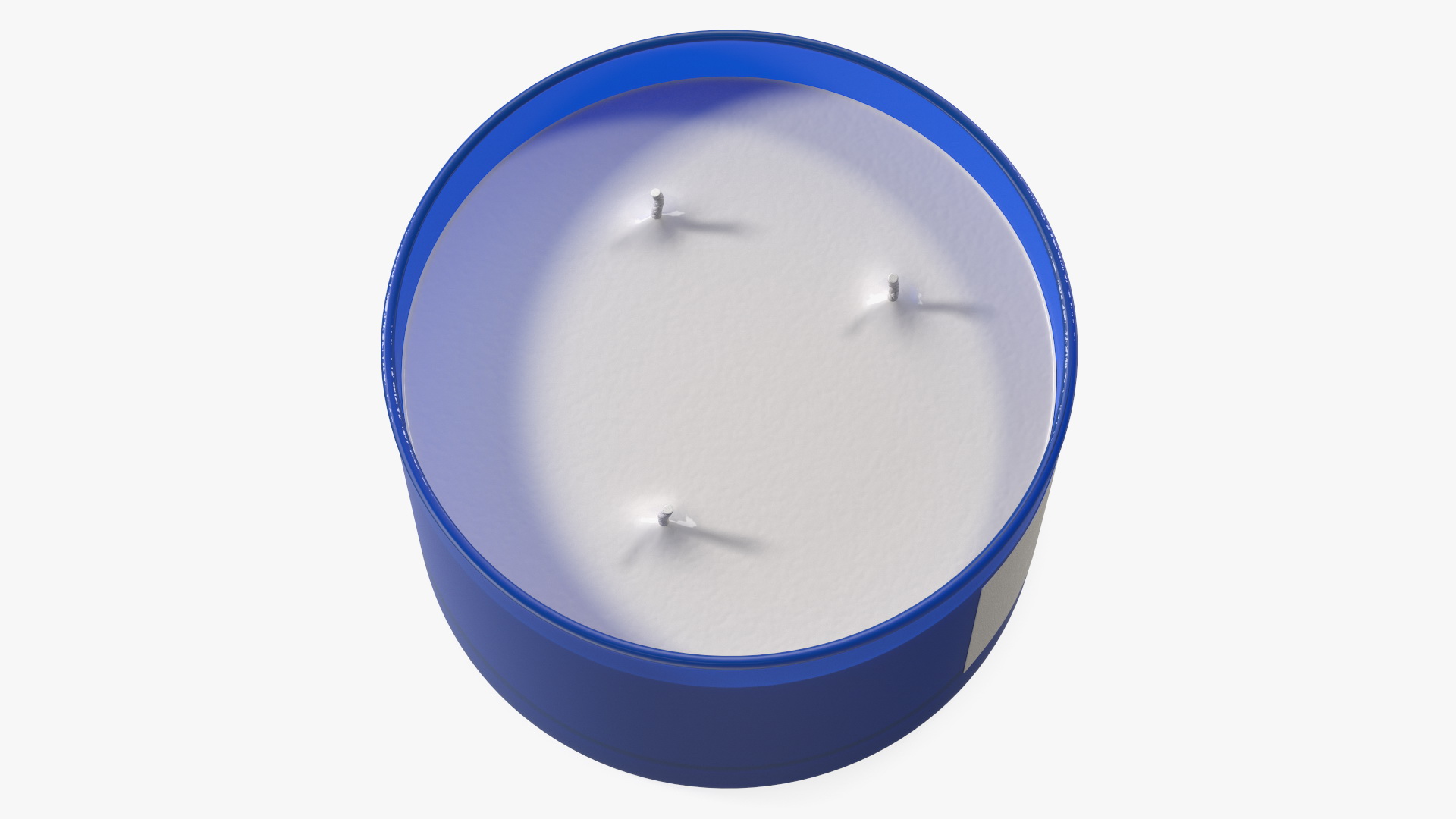 Scented Candle Blue with Label and 3 Wicks 3D
