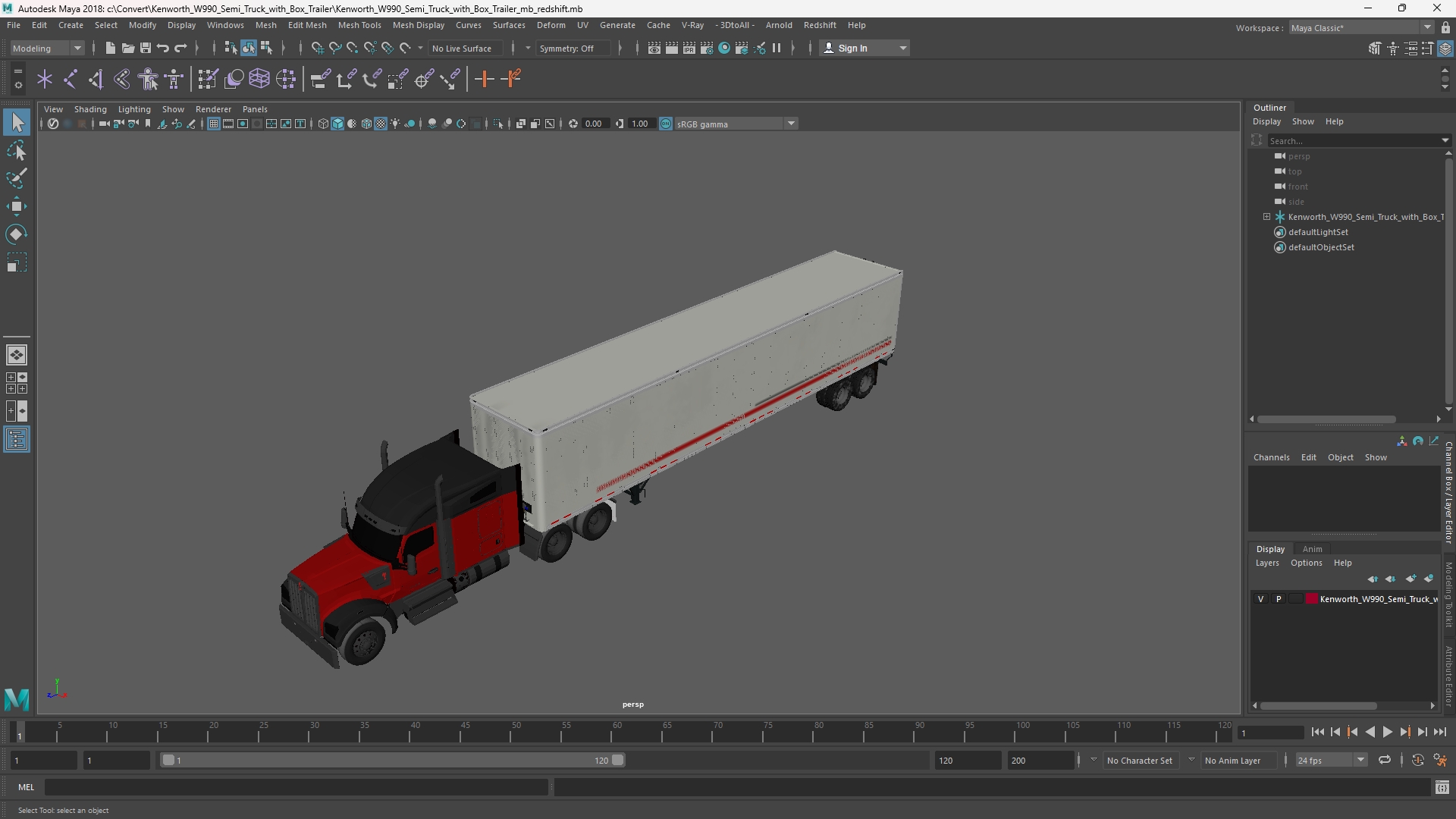 Kenworth W990 Semi Truck with Box Trailer - view 11