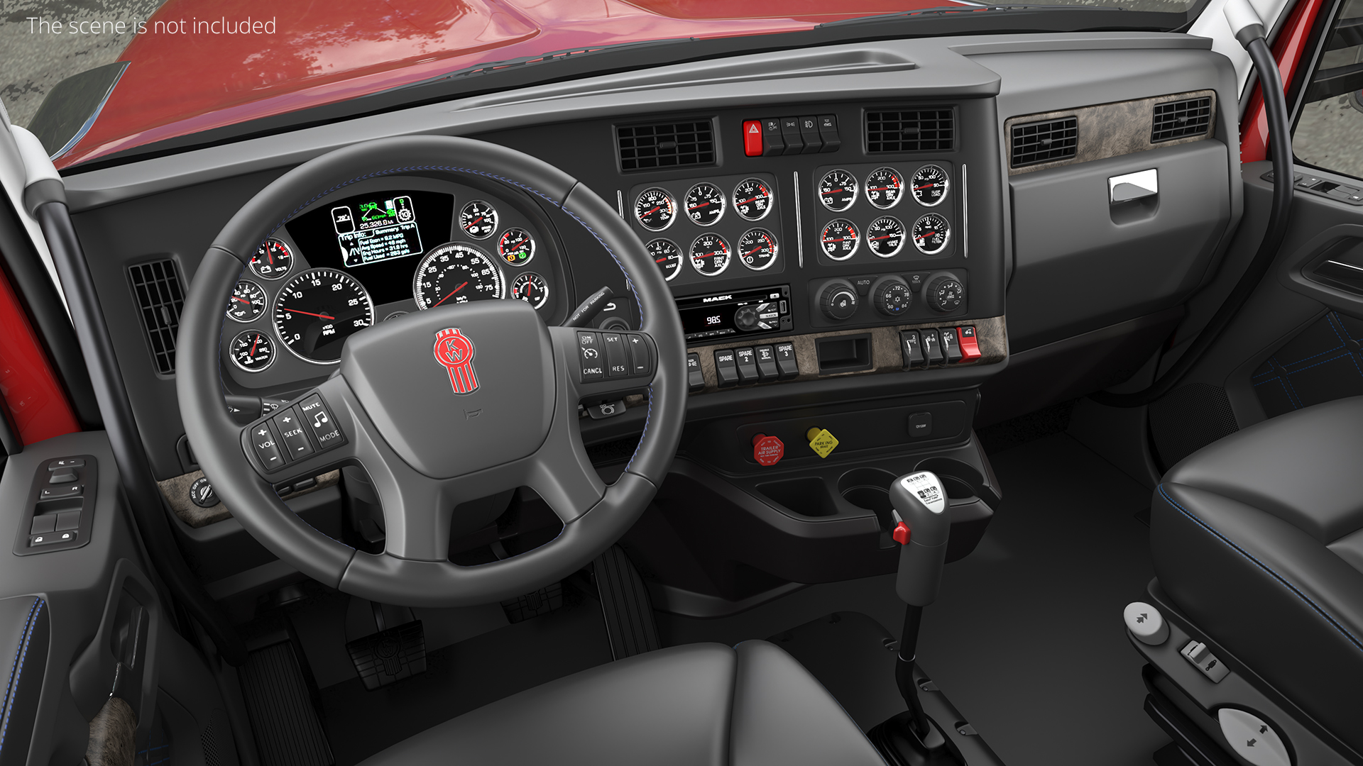 Kenworth W990 Semi Truck with Box Trailer - view 6