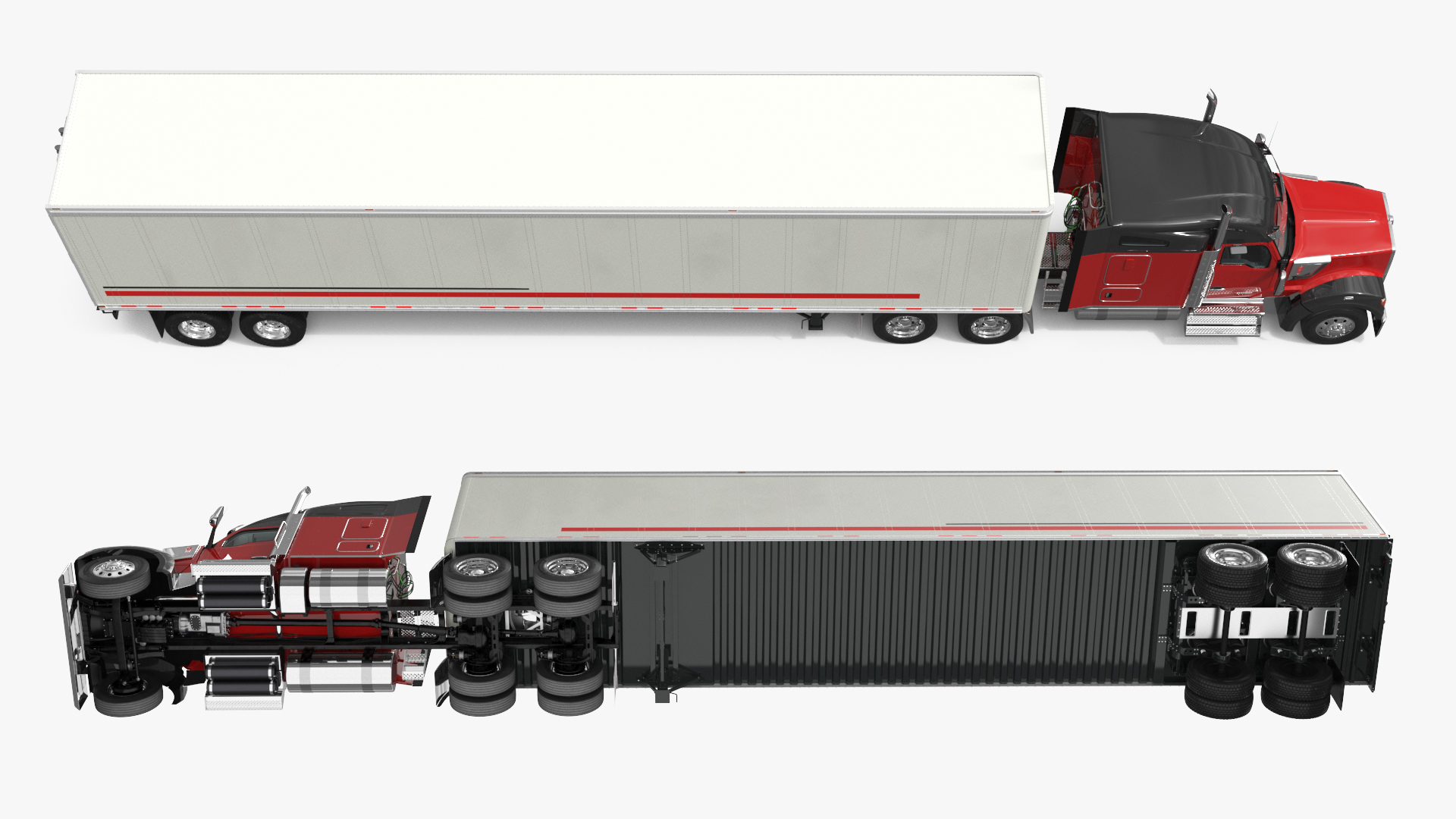 Kenworth W990 Semi Truck with Box Trailer - view 9