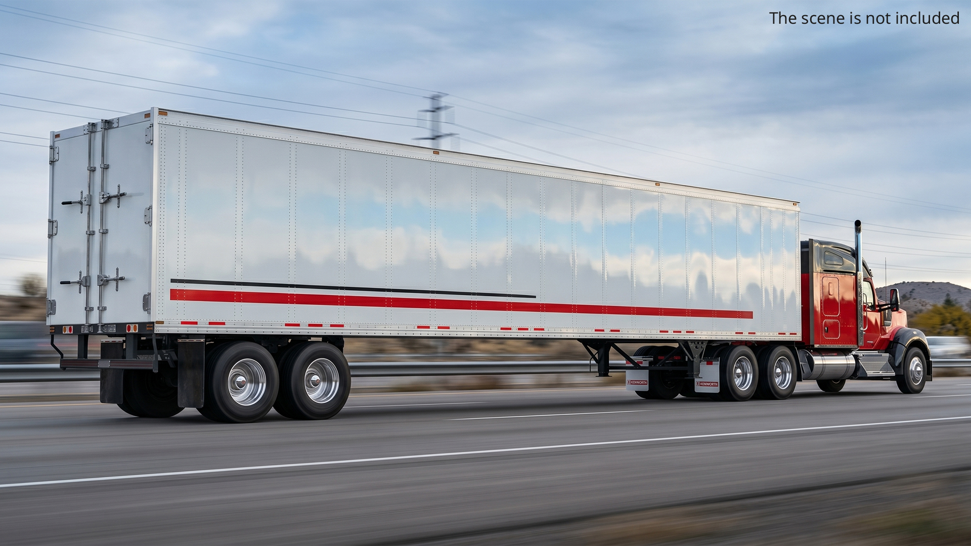 Kenworth W990 Semi Truck with Box Trailer - view 4
