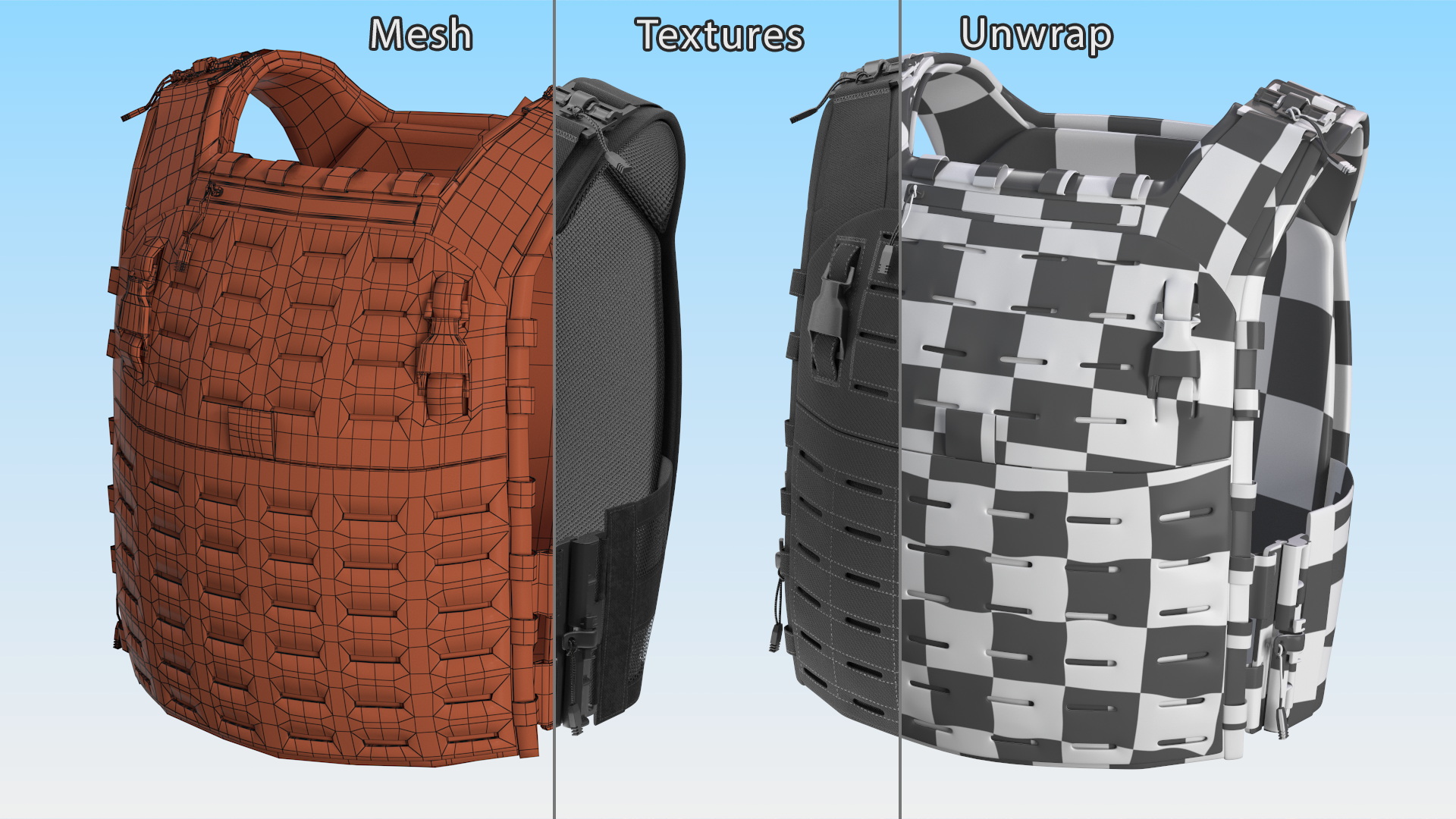 3D Plate Carrier Ballistic Vest model