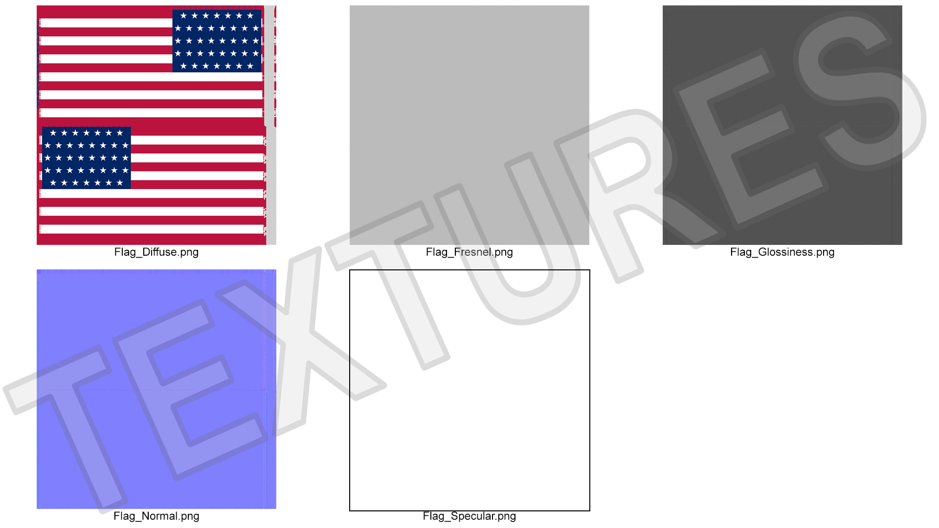 3D USA Flag on Wall Pole