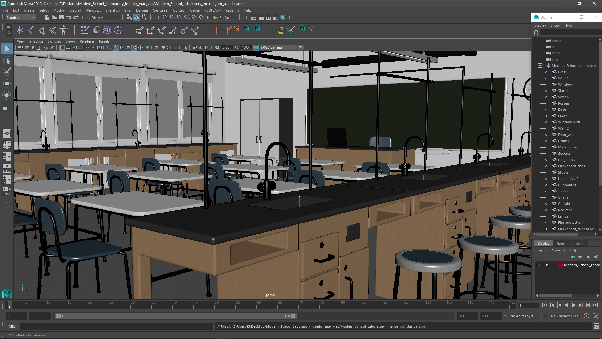 3D Modern School Laboratory Interior model
