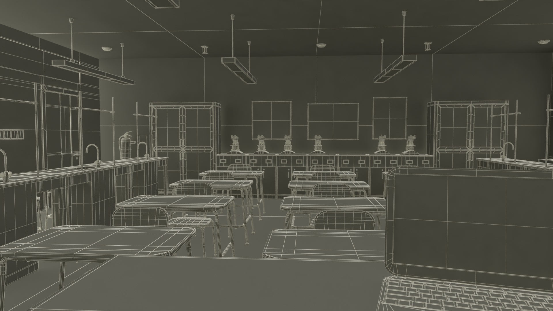 3D Modern School Laboratory Interior model