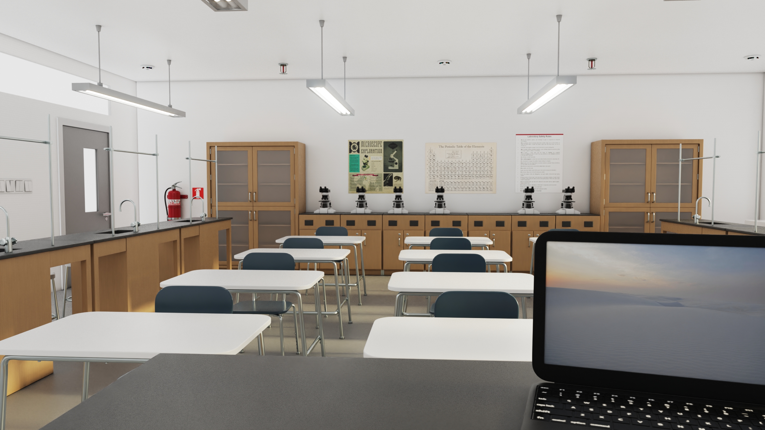 3D Modern School Laboratory Interior model