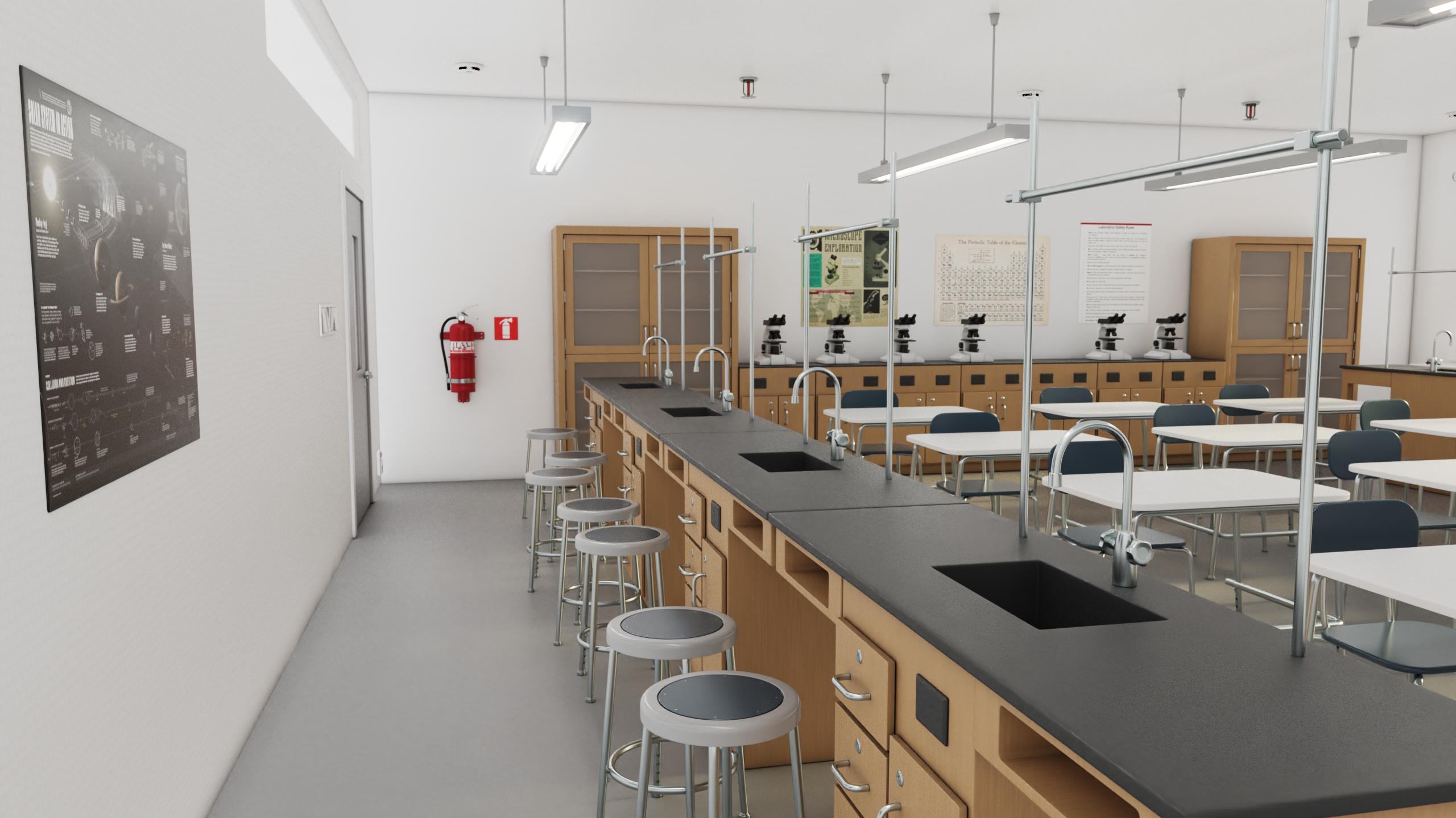 3D Modern School Laboratory Interior model