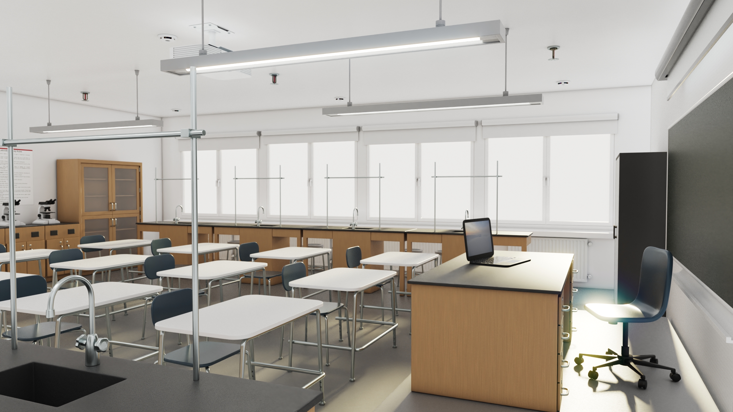 3D Modern School Laboratory Interior model
